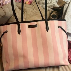 VS Pink Striped Tote Bag